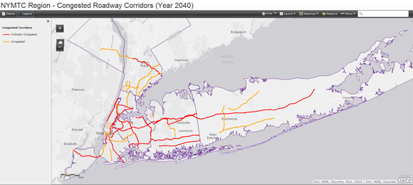 NYMTC Region-Congested Roadway Corridors